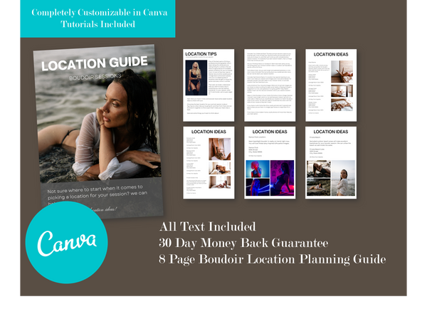 Location Planning Guide for Photography Clients for CANVA: HUGE BUNDLE