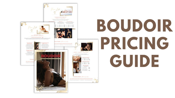 Boudoir Photography Pricing Guide - Four Piece Price List Template Set - GOLD