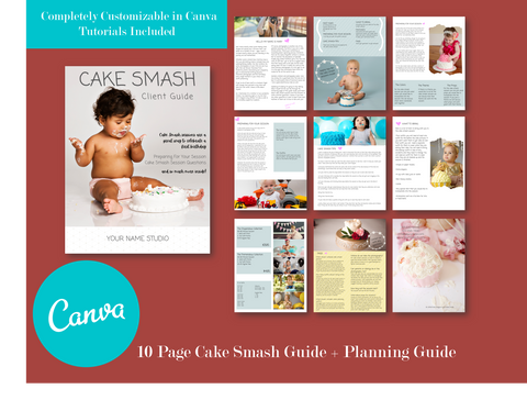 Cake Smash Client Guide and Planning Guide for Canva, Magazine Template