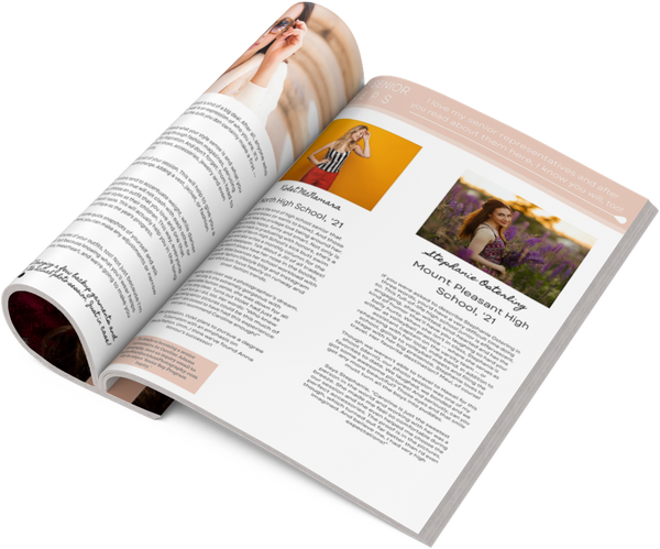 SENIOR CLIENT GUIDE, SENIOR PHOTOGRAPHY WELCOME PACKET TEMPLATE FOR CANVA, SENIOR MAGAZINE TEMPLATE 2