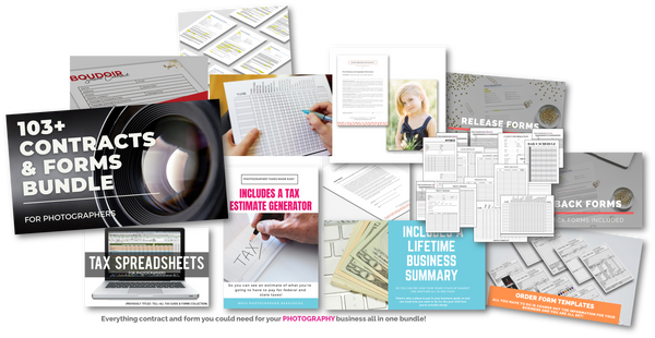 103 Photography Contracts & Forms Bundle for Photographers + BONUS Tax Sheets