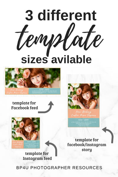 Spring and Easter Marketing Template Bundle for Photographers, Mini Session Templates
