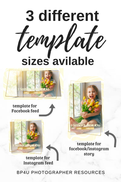 Spring and Easter Marketing Template Bundle for Photographers, Mini Session Templates