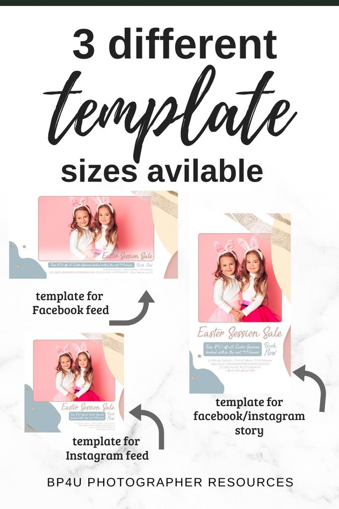 Spring and Easter Marketing Template Bundle for Photographers, Mini Session  Templates