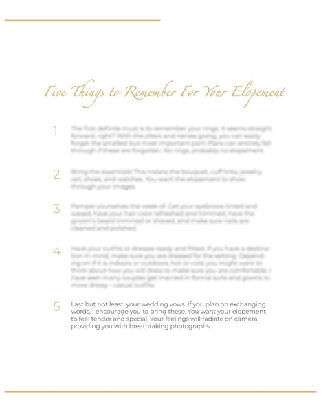 Elopement Client Guide | Welcome Packet Template