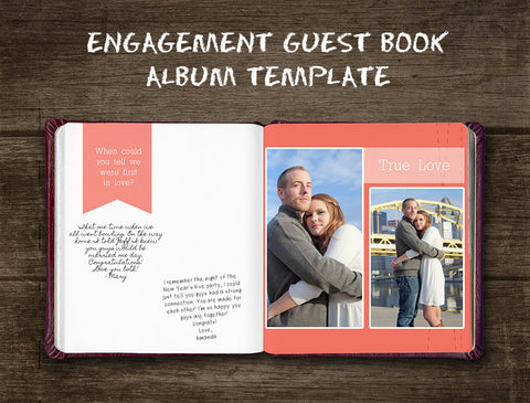 Engagement Guest Book Album Template