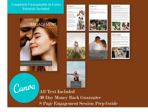 Engagement Session Prep Guide for Canva, Engagement Photography Client Guide