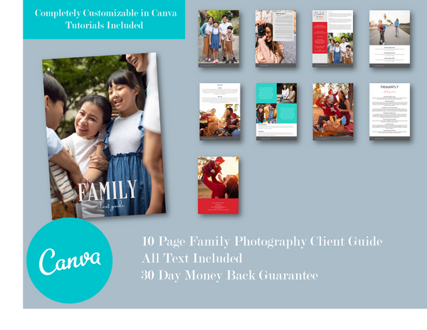 Family Client Guide, Welcome Packet Template, Magazine Template FOR CANVA