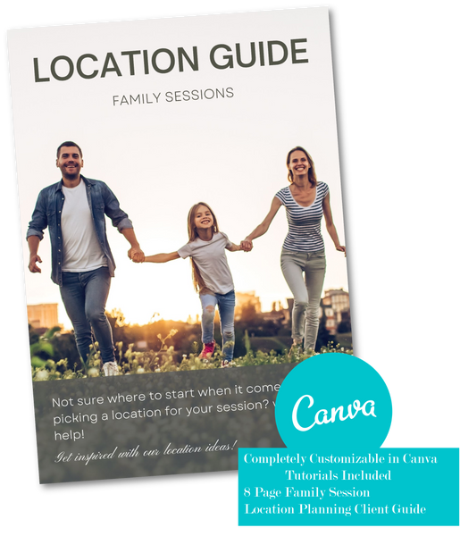 Location Planning Guide for Photography Clients for CANVA: HUGE BUNDLE