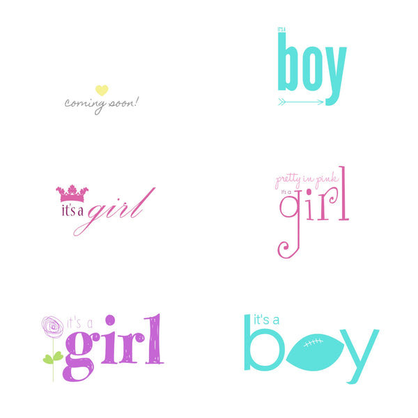 Newborn and Milestone Drag and Drop Word Art