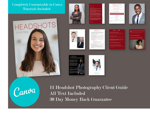 Headshot Photography Client Guide {3rd Edition} for Canva | Welcome Packet Template, Magazine Template for Canva