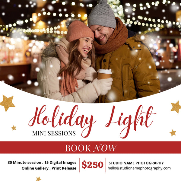 Holiday, Christmas Mini Session Marketing Template Bundle for CANVA