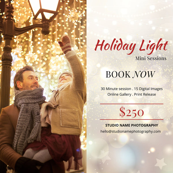 Holiday, Christmas Mini Session Marketing Template Bundle for CANVA