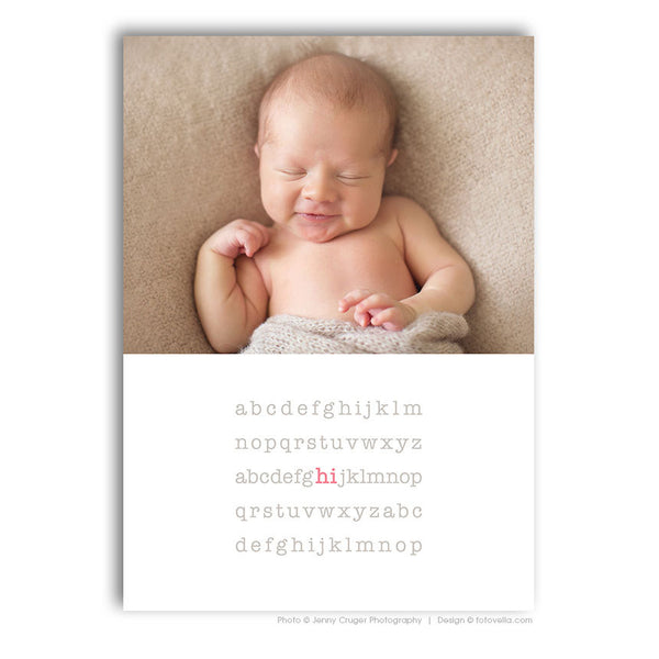 Birth Announcement Template - Baby Girl Announcement Card - Baby Boy Announcement Card - For Photographers - BABY AURORA - 1541