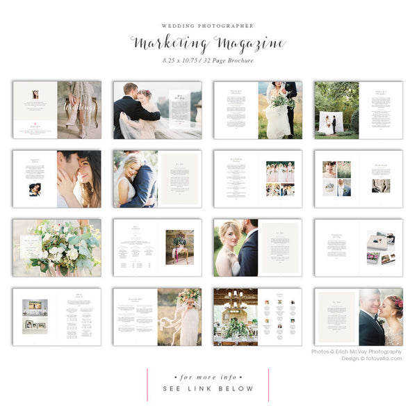 Wedding Photographer Marketing Set with Studio Welcome Guide, Client Pricing Guide, & Postcards, INSTANT DOWNLOAD Photoshop Template | 1551