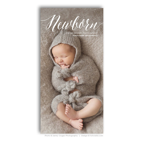 Photography Marketing Card Template - Promo Card Postcard Template - 4x8 Rack Card - Newborn Photographer - BABY LOVE - 1552