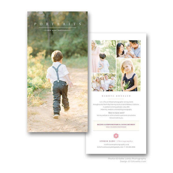 Photography Marketing Card Template - 4x8 Rack Card Template - For Photographers - JOY - 1555