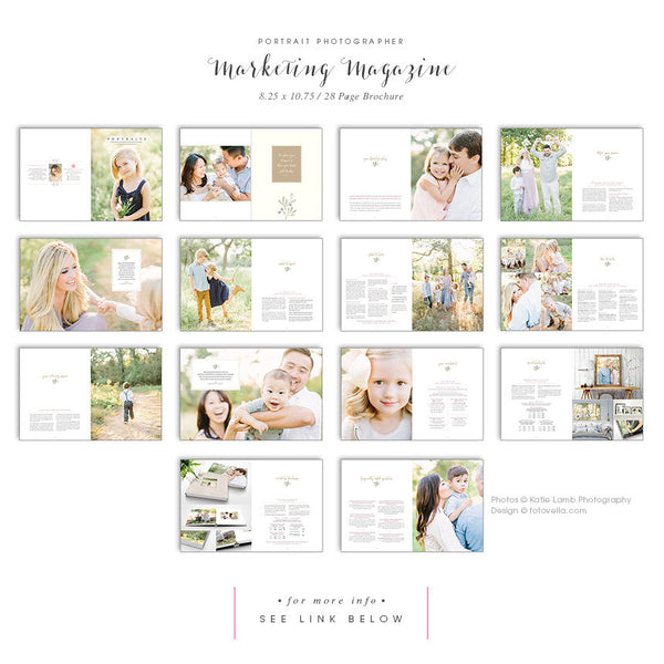 Family Photographer Client Welcome Guide Studio Magazine, Client Pricing Guide, Promo Card, Rack Card - Photography Marketing Set