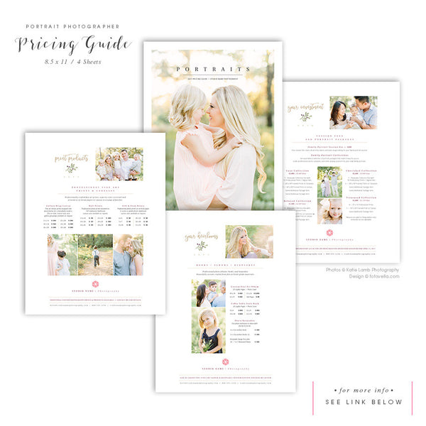 Family Photographer Client Welcome Guide Studio Magazine, Client Pricing Guide, Promo Card, Rack Card - Photography Marketing Set