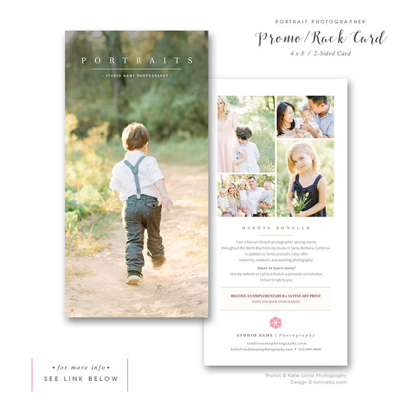 Family Photographer Client Welcome Guide Studio Magazine, Client Pricing Guide, Promo Card, Rack Card - Photography Marketing Set