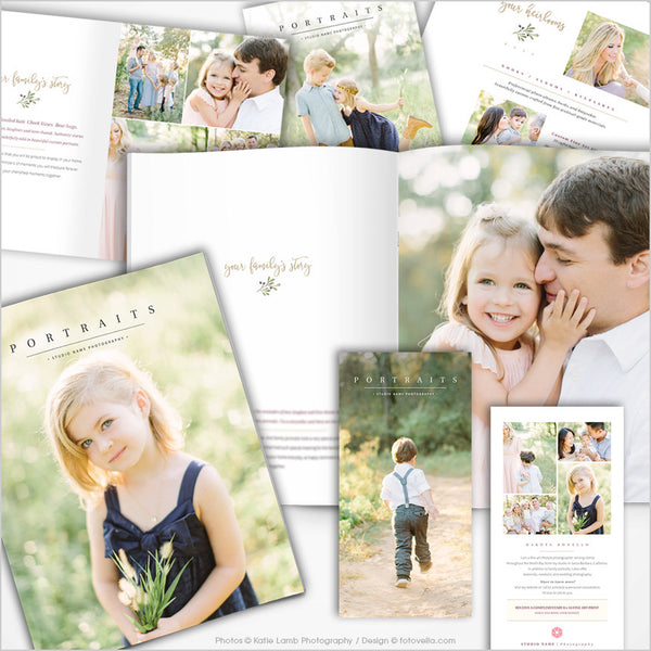Family Photographer Client Welcome Guide Studio Magazine, Client Pricing Guide, Promo Card, Rack Card - Photography Marketing Set