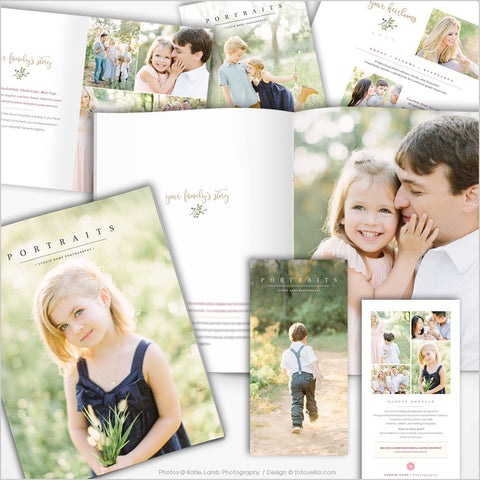 Family Photographer Client Welcome Guide Studio Magazine, Client Pricing Guide, Promo Card, Rack Card - Photography Marketing Set