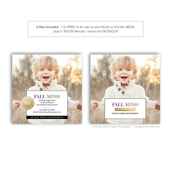 Autumn Mini Session Marketing Template - Fall Photography Digital Template - MODERN MINIS 2 - 1563