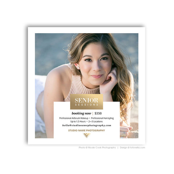 Senior Photography Marketing Card Template - Digital Marketing Board - Social Media Marketing - MODERN SENIOR 2 - 1570