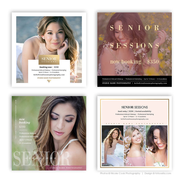 Senior Photography Marketing Template - Digital Marketing Card - MODERN SENIOR BUNDLE - 1572