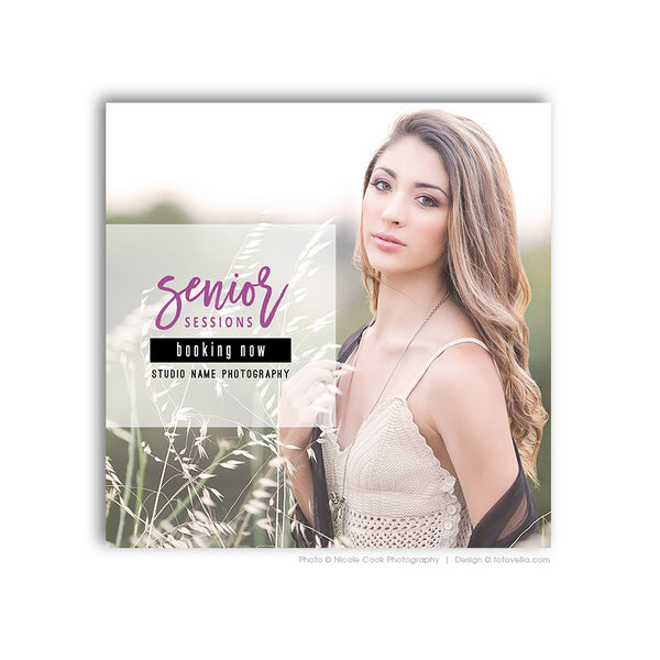 Senior Photography Marketing Card Template - Digital Social Media Marketing Template - SIGNATURE 2 - 1567