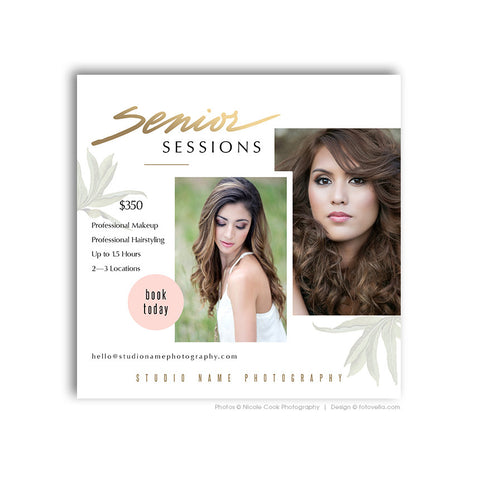 Senior Photography Session Marketing - Digital Marketing Card Template - SIGNATURE 4 - 1575