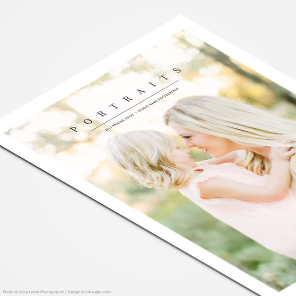 Photography Price List Templates - Portrait Photographer Pricing Guide - 4 Page Set - JOY - 1514