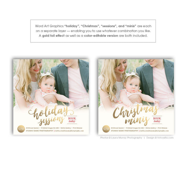 Holiday Mini Session Marketing Card - Christmas Mini Session Marketing Card - HOLIDAY JOY 1 - 1578