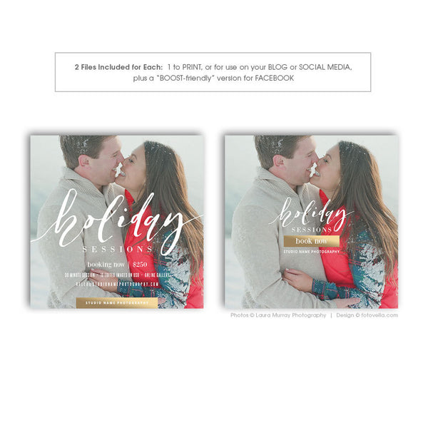 Holiday Mini Session Marketing Boards - Christmas Session Marketing Boards - Four Piece Bundle - HOLIDAY JOY BUNDLE - 1584