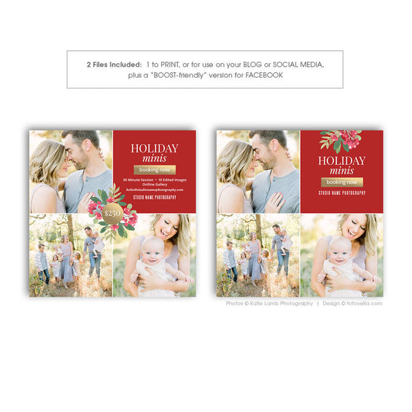 Holiday Mini Session Marketing Board - Christmas Session Digital Marketing Board - MODERN HOLIDAY 3 - 1581
