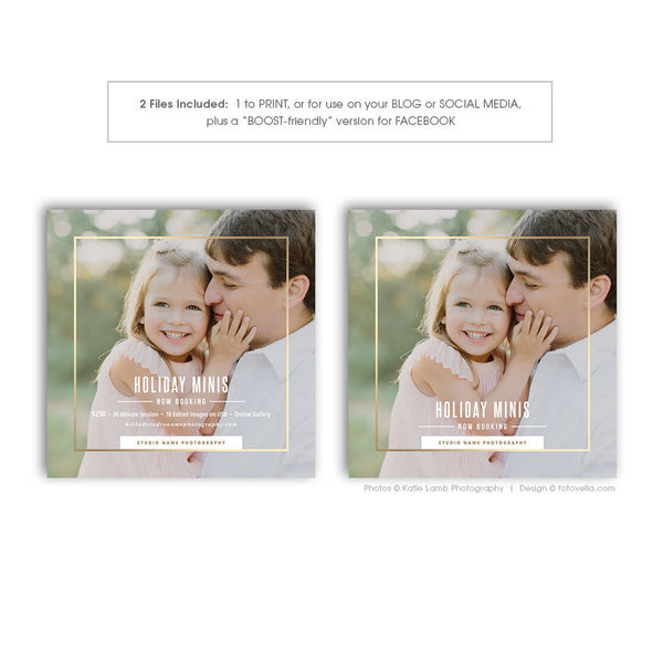 Holiday Mini Session Marketing Board - Christmas Session Digital Marketing Board - MODERN HOLIDAY 4 - 1585