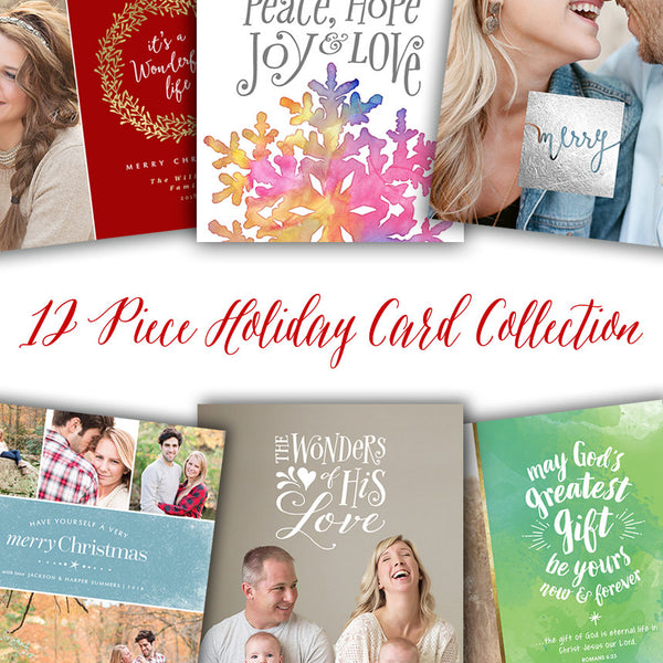 Christmas Card Template Collection for Photographers - 12 Card Bundle - 1489