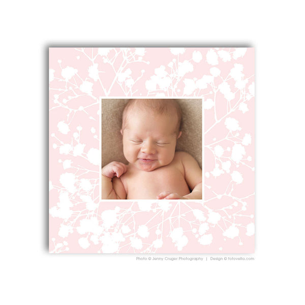Birth Announcement Template - Baby Announcement Card Template - 5x5 Flat Square Card - For Photographers - BABY BROOKLYN - 1544