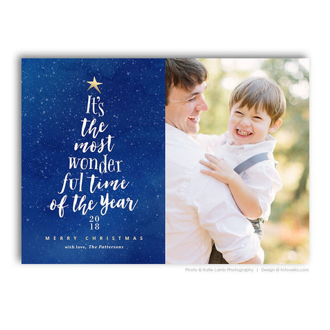 Christmas Photo Card Template - Holiday Year In Review Newsletter Card Template - For Photographers - Photoshop Required - WONDERFUL - 1588