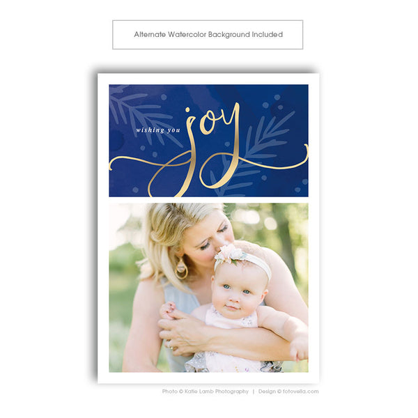 Holiday Photo Card Newsletter Template - Modern Design For Photographers - Photoshop Required - JOY - 1590