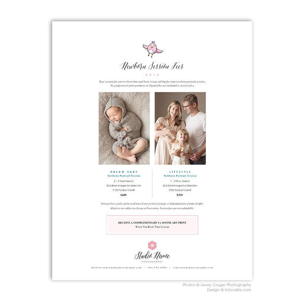 Newborn Photographer Price List - Pricing Guide Template - Newborn Photography - Baby Photographer - BABY LOVE - 1508