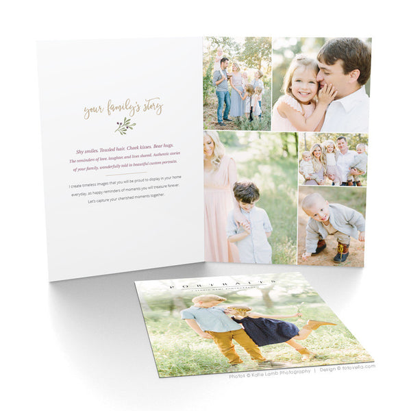 Photography Marketing Card - Promo Card Template - Folded Card for Photographers - JOY - 1554