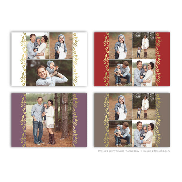 Holiday Photo Card Photoshop Template - 7x5 Horizontal Card - For Photographers - TIDINGS - 1597
