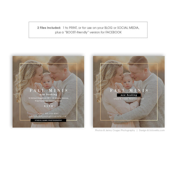 Fall Mini Session Marketing Template - Photography Digital Marketing Board - MODERN MINIS 1 - 1562