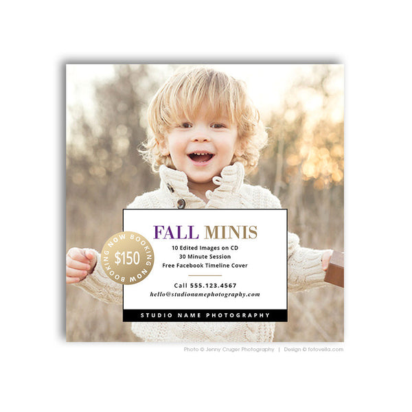Autumn Mini Session Marketing Template - Fall Photography Digital Template - MODERN MINIS 2 - 1563