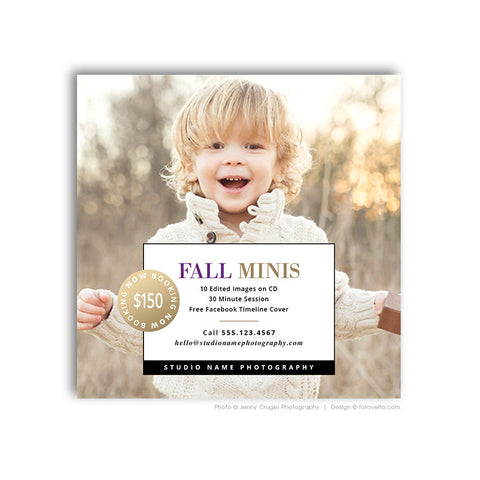 Autumn Mini Session Marketing Template - Fall Photography Digital Template - MODERN MINIS 2 - 1563