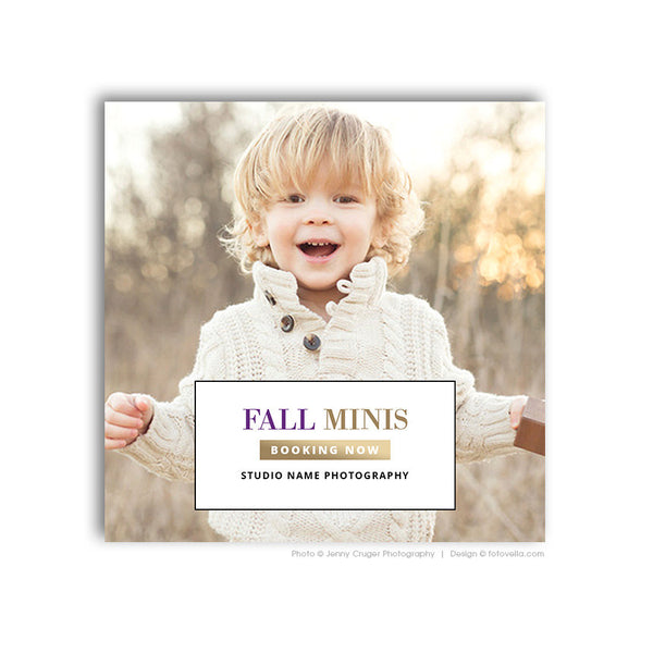Autumn Mini Session Marketing Template - Fall Photography Digital Template - MODERN MINIS 2 - 1563