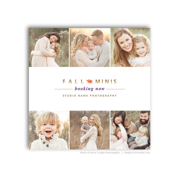 Fall Mini Session Marketing Board - Digital Marketing Template for Photographers - FALL MODERN MINIS 4 - 1565