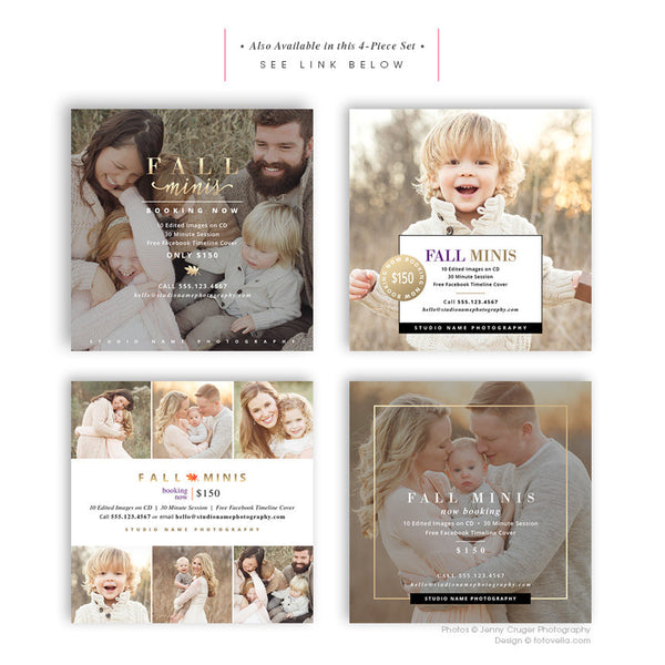 Fall Mini Session Marketing Board - Digital Marketing Template for Photographers - FALL MODERN MINIS 4 - 1565