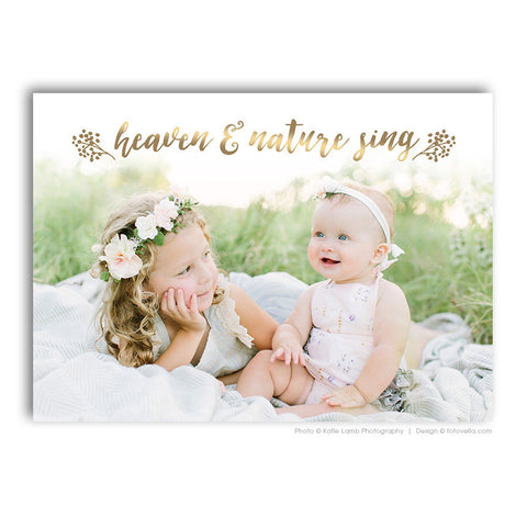 Holiday Photo Card Template - Christmas Card Template - For Photographers - Photoshop Required - HEAVEN & NATURE - 1601